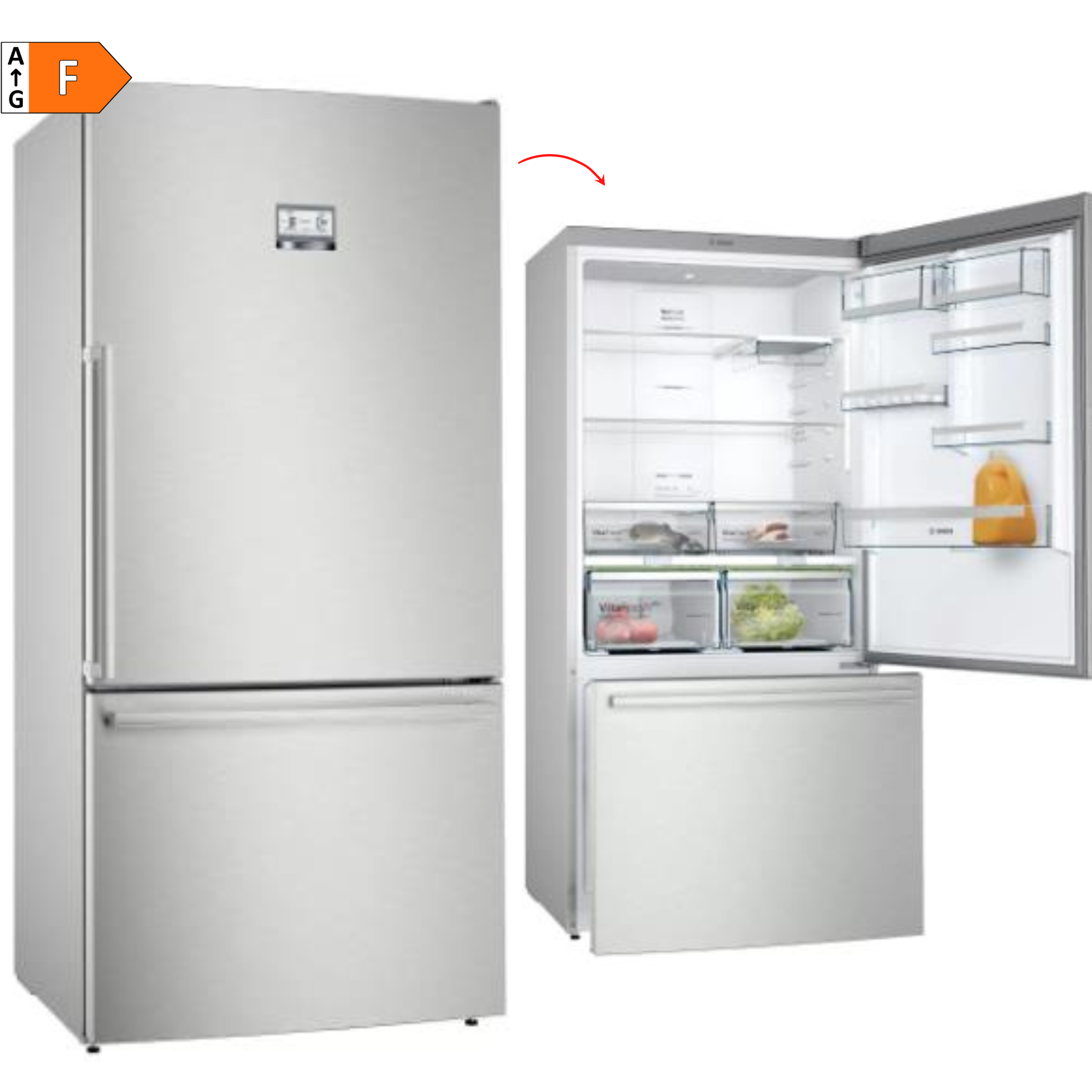 FRIGORÍFICO COMBI BOSCH KGB86AIFP, 186x86, NOFROST, IFY, INOX - D
